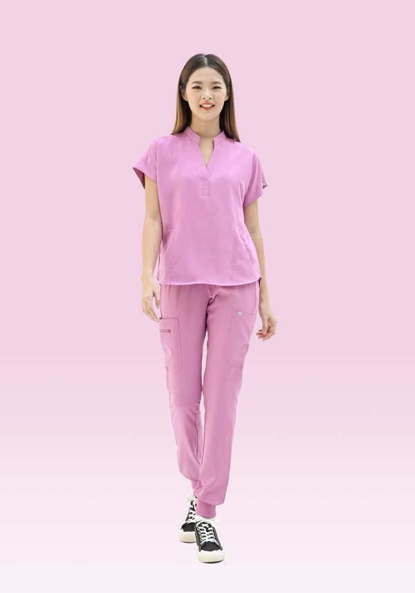 18024 - MANDARIN COLLAR STRETCH SCRUB TOP II
