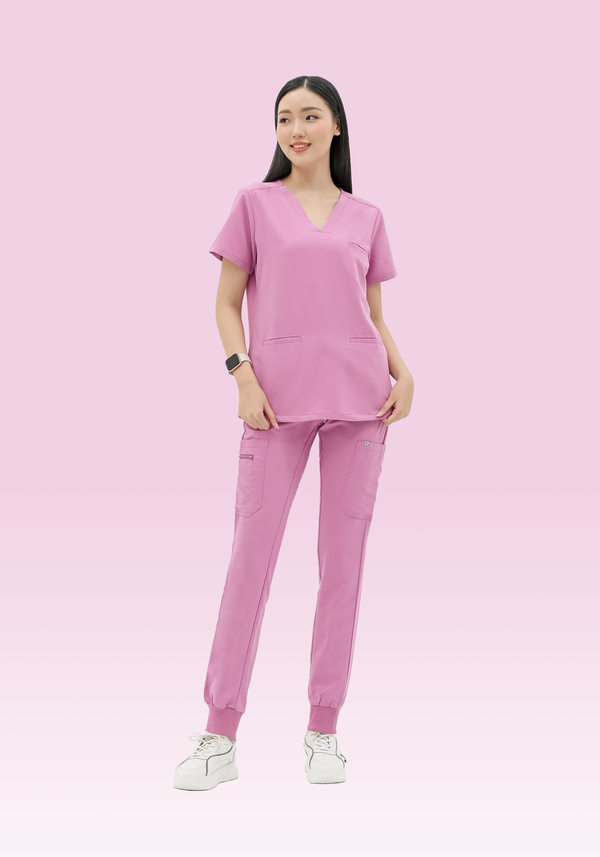 18083 - MODERN 3 WELT POCKET V-NECK STRETCH SCRUB TOP