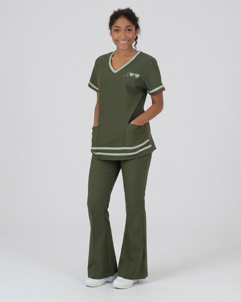 1902 - EKG HEART EMBROIDERY SCRUB SET – Reina Scrubs