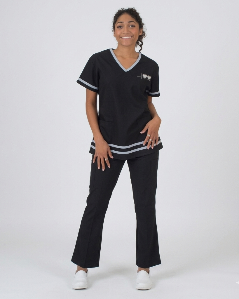 1902 - EKG HEART EMBROIDERY SCRUB SET – Reina Scrubs