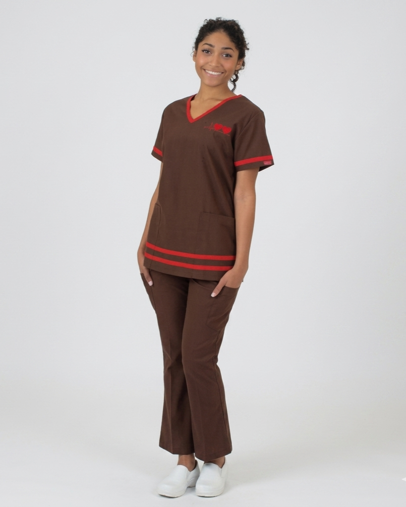 1902 - EKG HEART EMBROIDERY SCRUB SET – Reina Scrubs