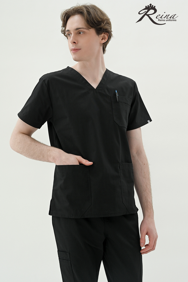 11178 - V-NECK 3 POCKET UNISEX SCRUB TOP
