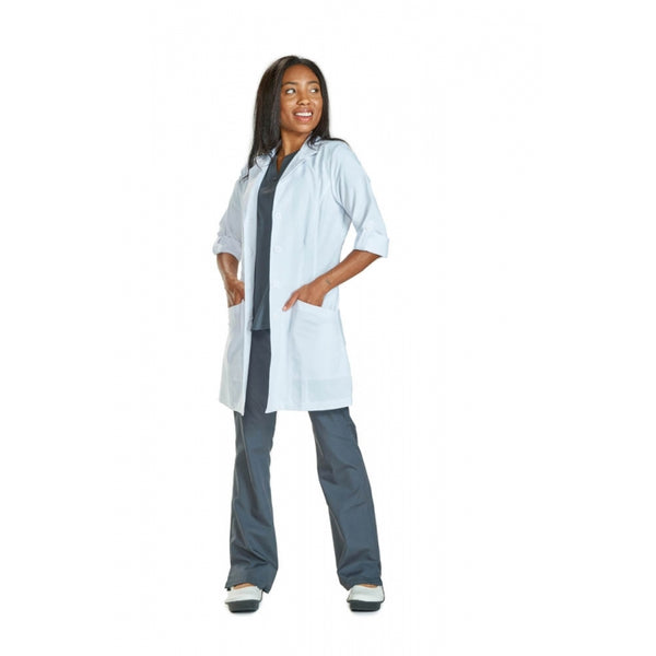 ST2846 - REINA 34" 3/4 SLEEVE STRETCH LAB COAT